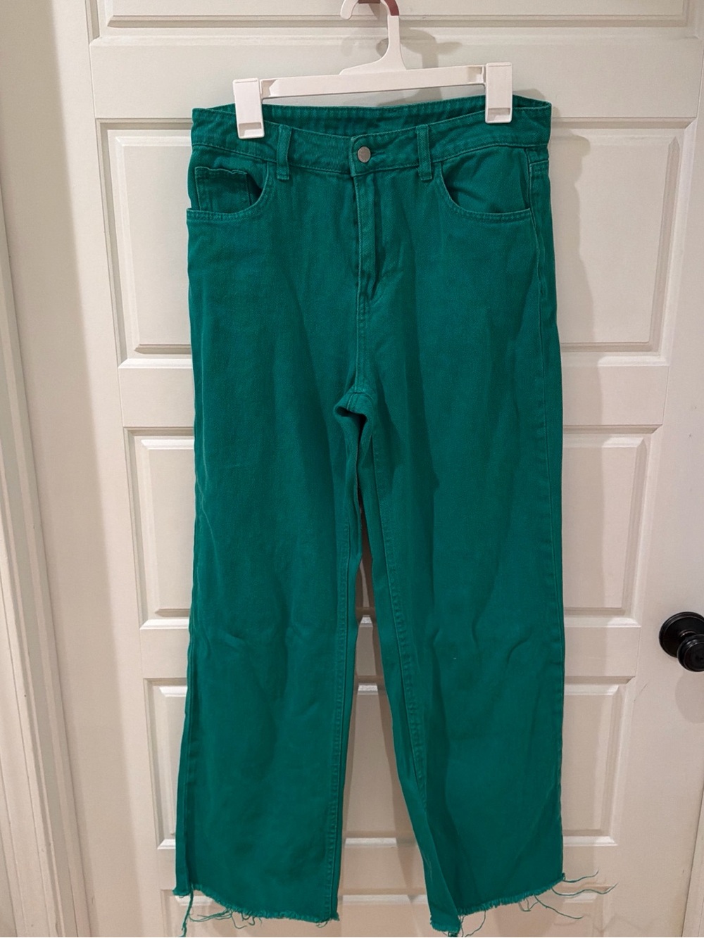 SHEIN Teal Green Wide-Leg Corduroy Pants